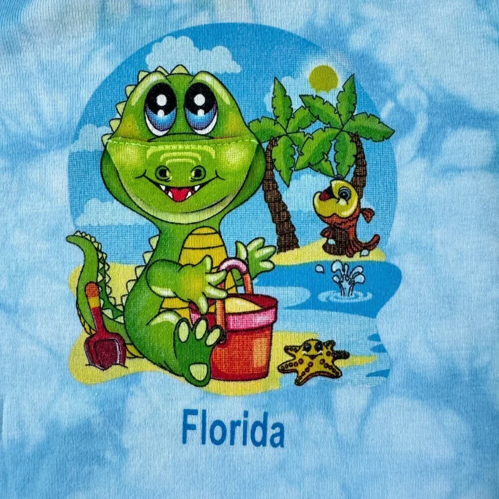 Short Sleeve Blue Tie Dye Florida Onesie
